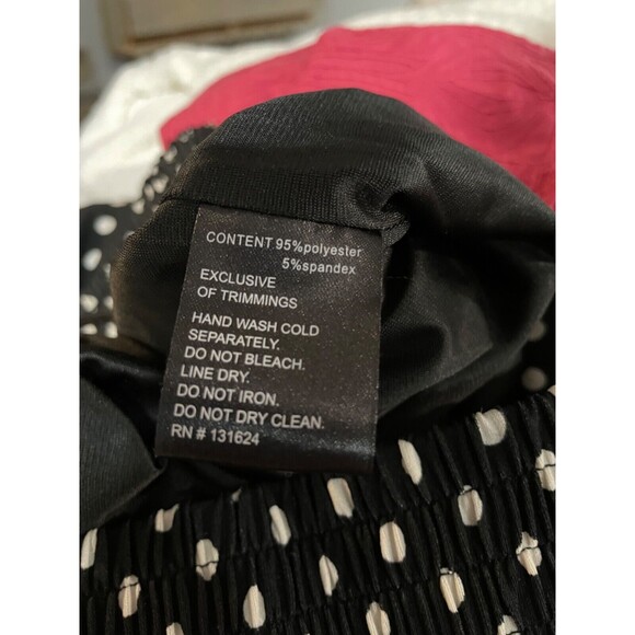 Calessa Women's Polka Dot Wide Leg Pull On Stretch Knit Pants size S Smocked - Picture 10 of 10